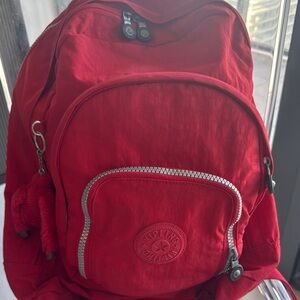 Kipling Red Backpack Sporty Durable Nylon